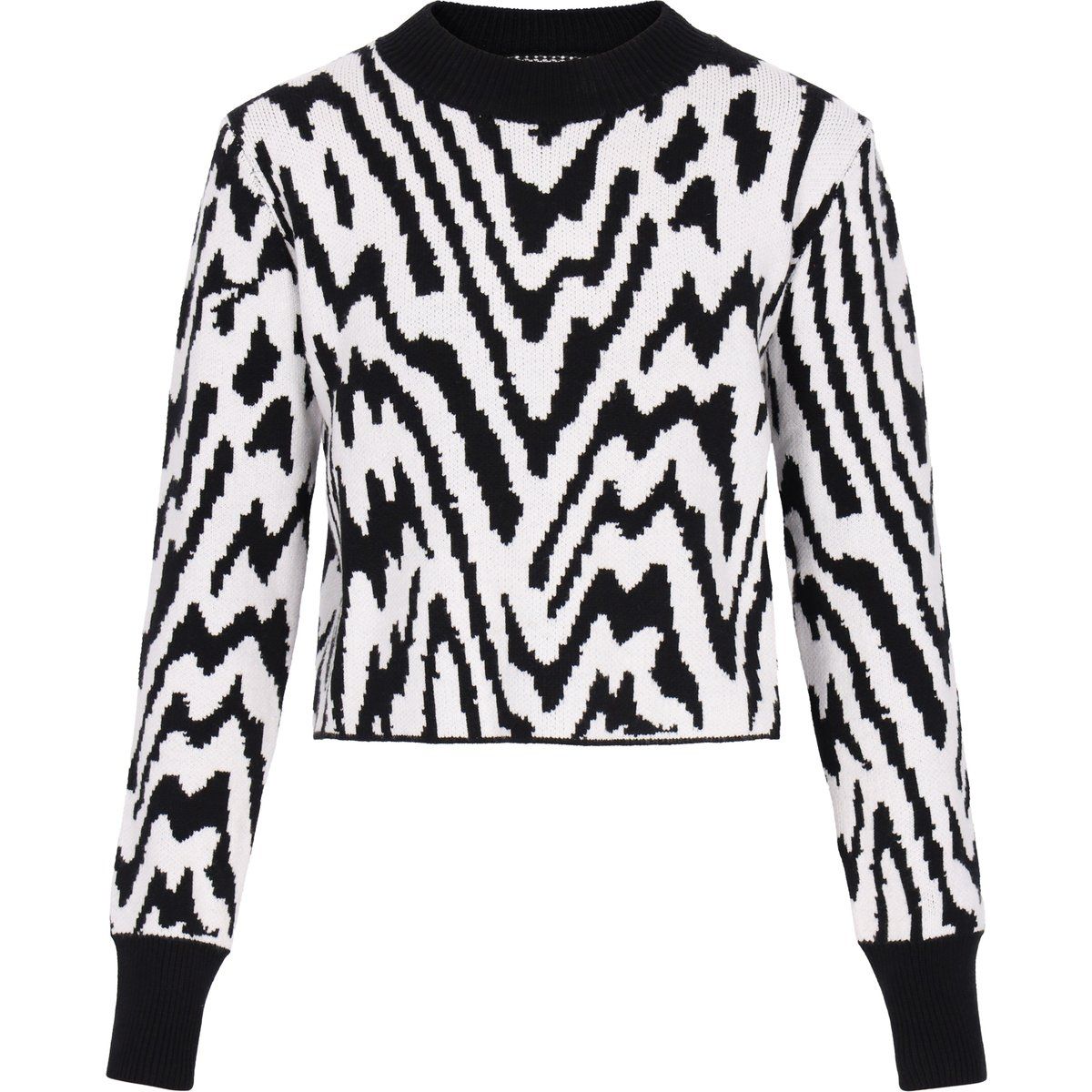 Strickpullover mit abstraktem Zebramuster
