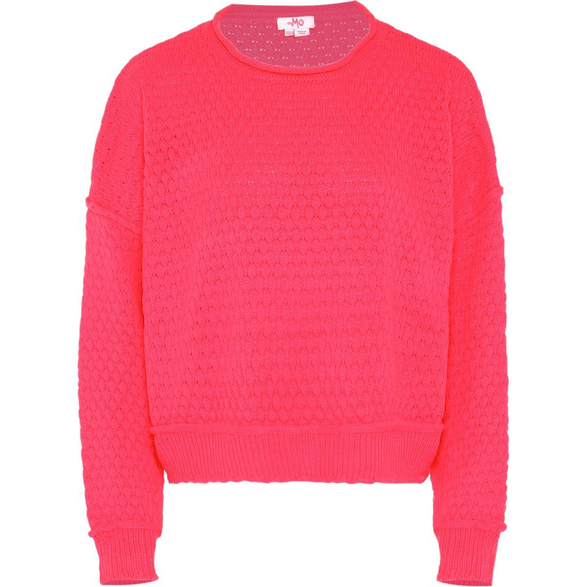 Strukturierter Rundhals-Strickpullover