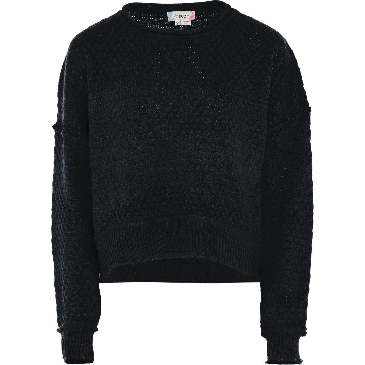 Mesh-Pullover mit Kirsch-Stickerei