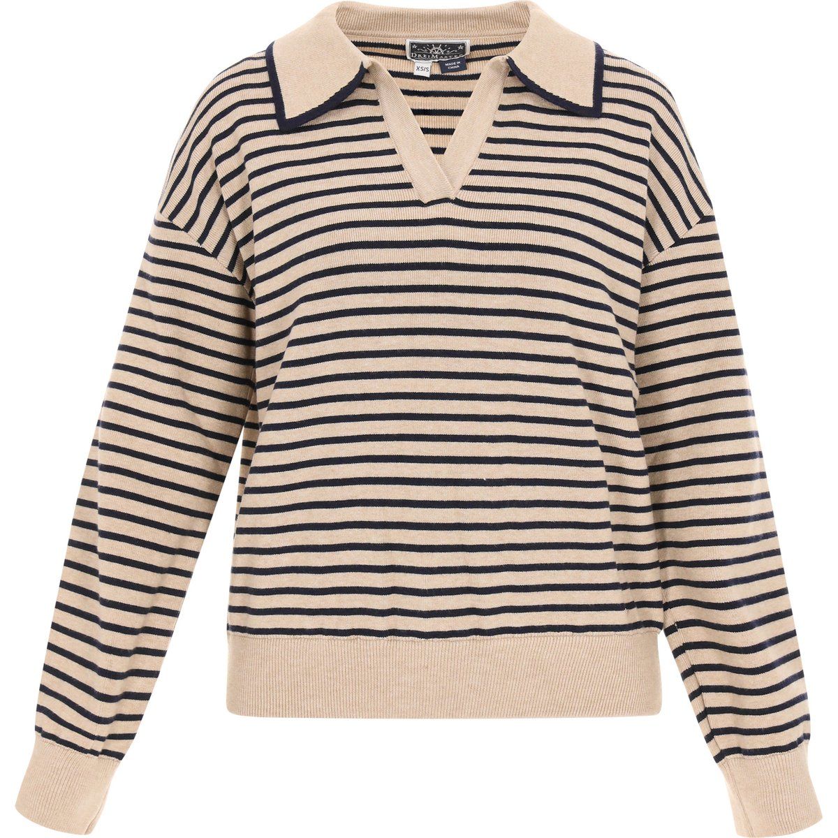 Gestreifter Pullover mit Polokragen