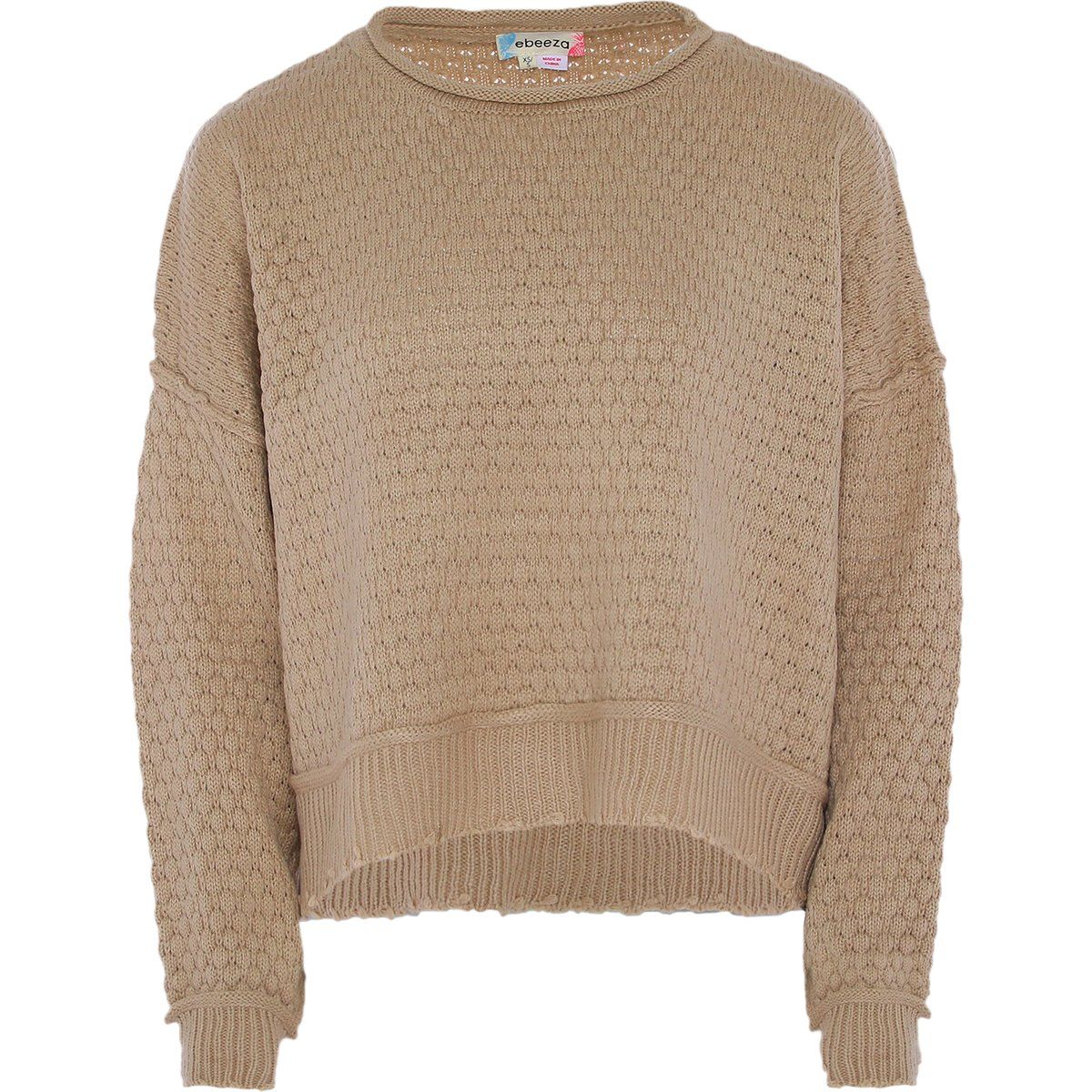 Strukturierter Rundhals-Strickpullover