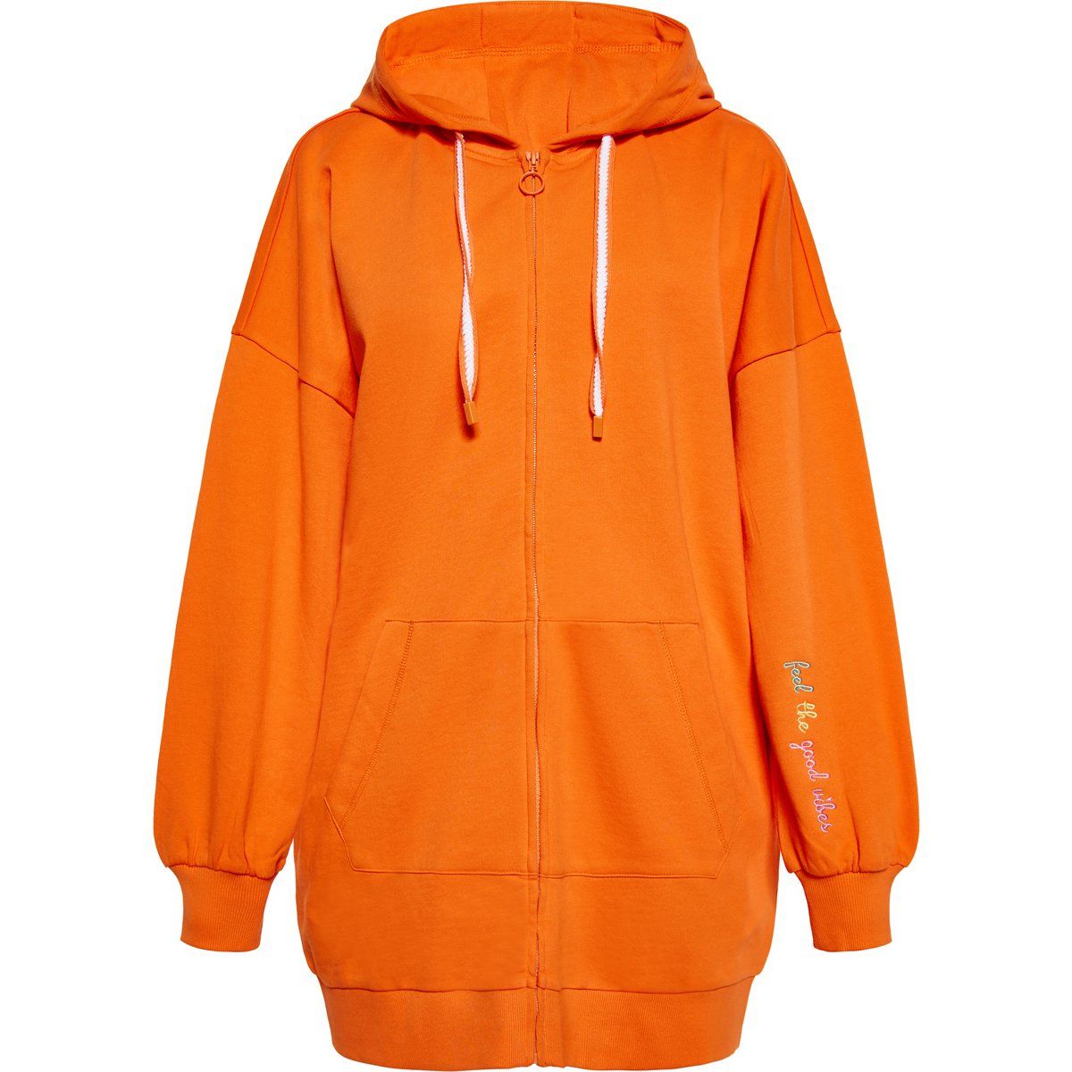 Oversized-Kapuzenjacke mit Stickerei