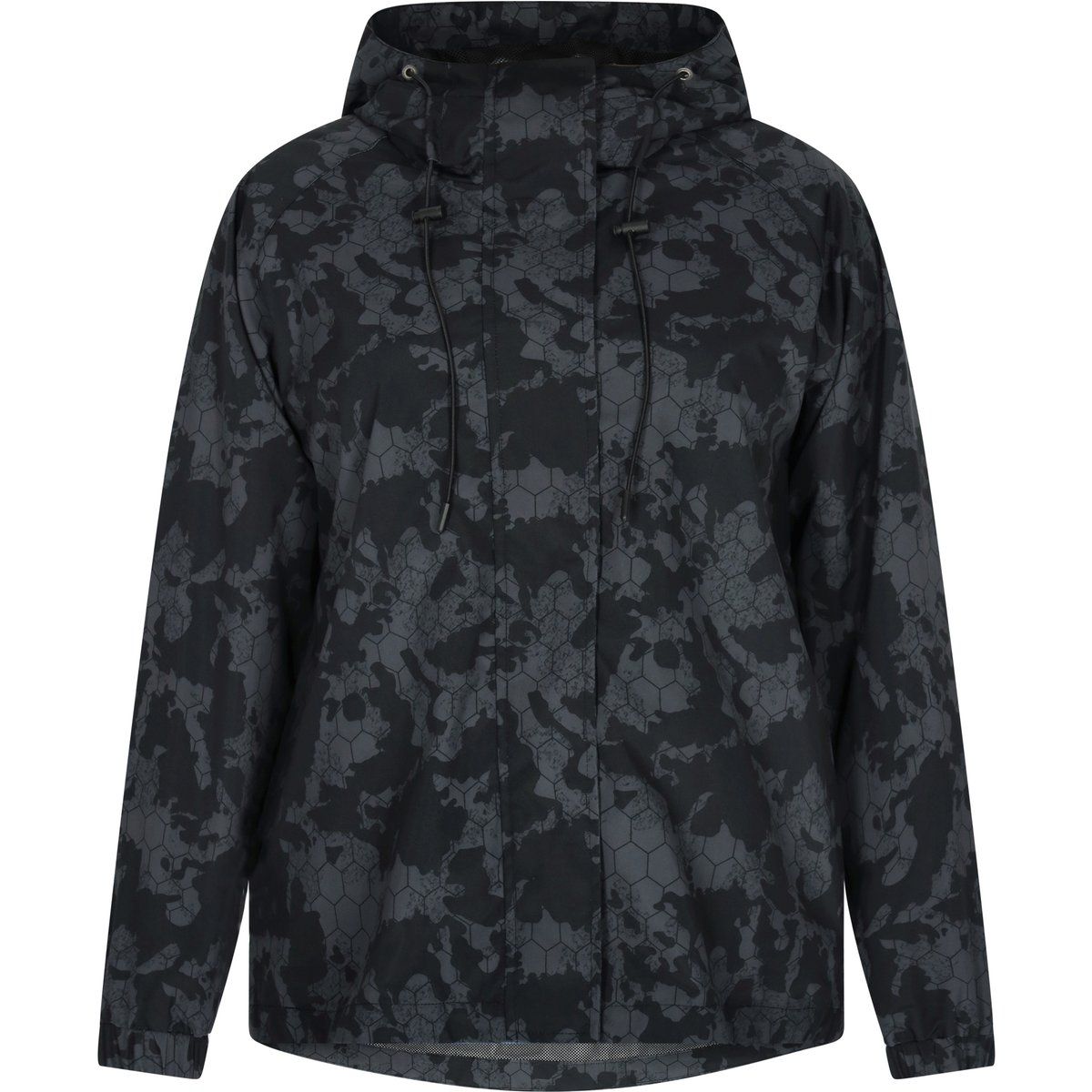 Kapuzenanorak mit geometrischem Camouflage-Muster