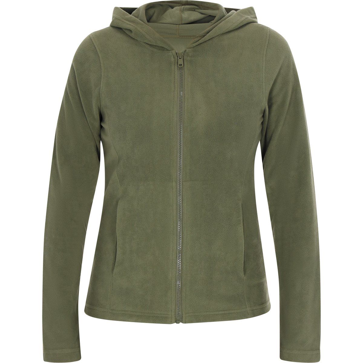 Fleecejacke mit Kapuze und Reißverschluss