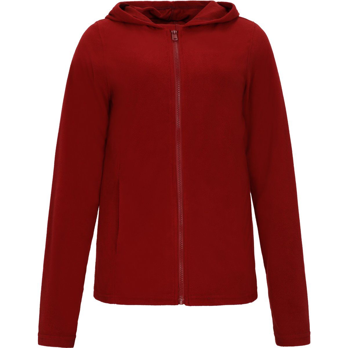 Klassische Fleecejacke mit Kapuze