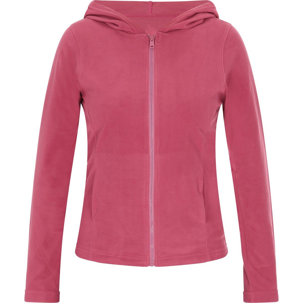 Fleecejacke mit Kapuze und Reißverschluss