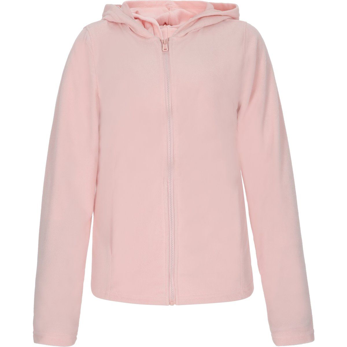 Fleecejacke mit Kapuze und Reißverschluss
