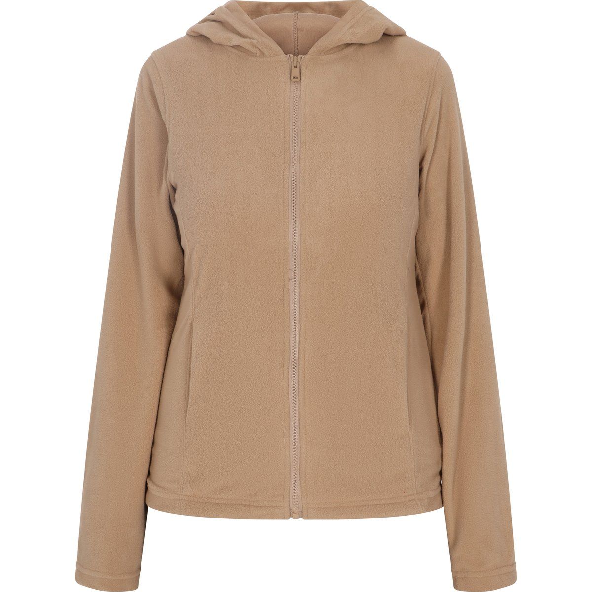 Fleecejacke mit Kapuze und Reißverschluss