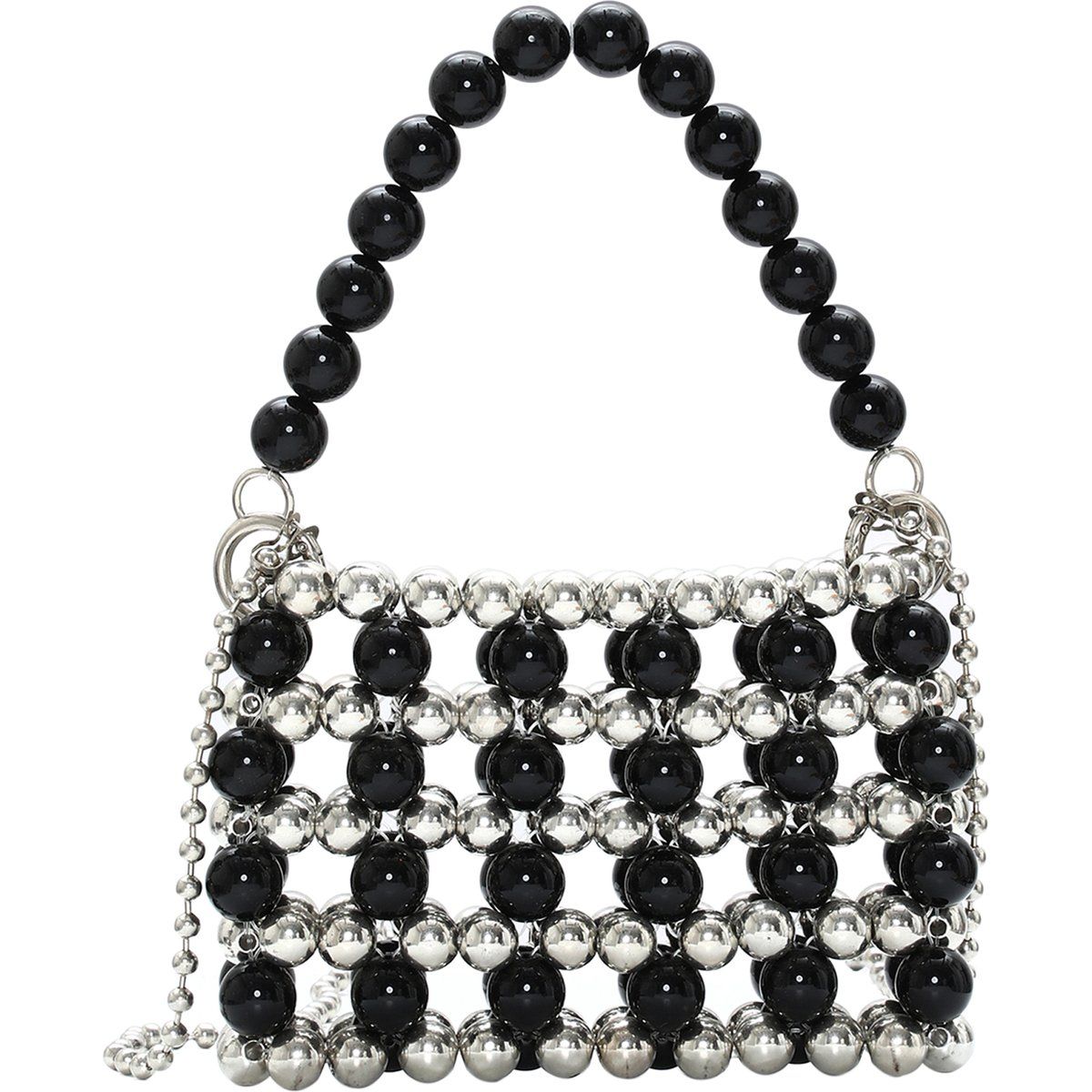 Perlen-Handtasche mit Karomuster