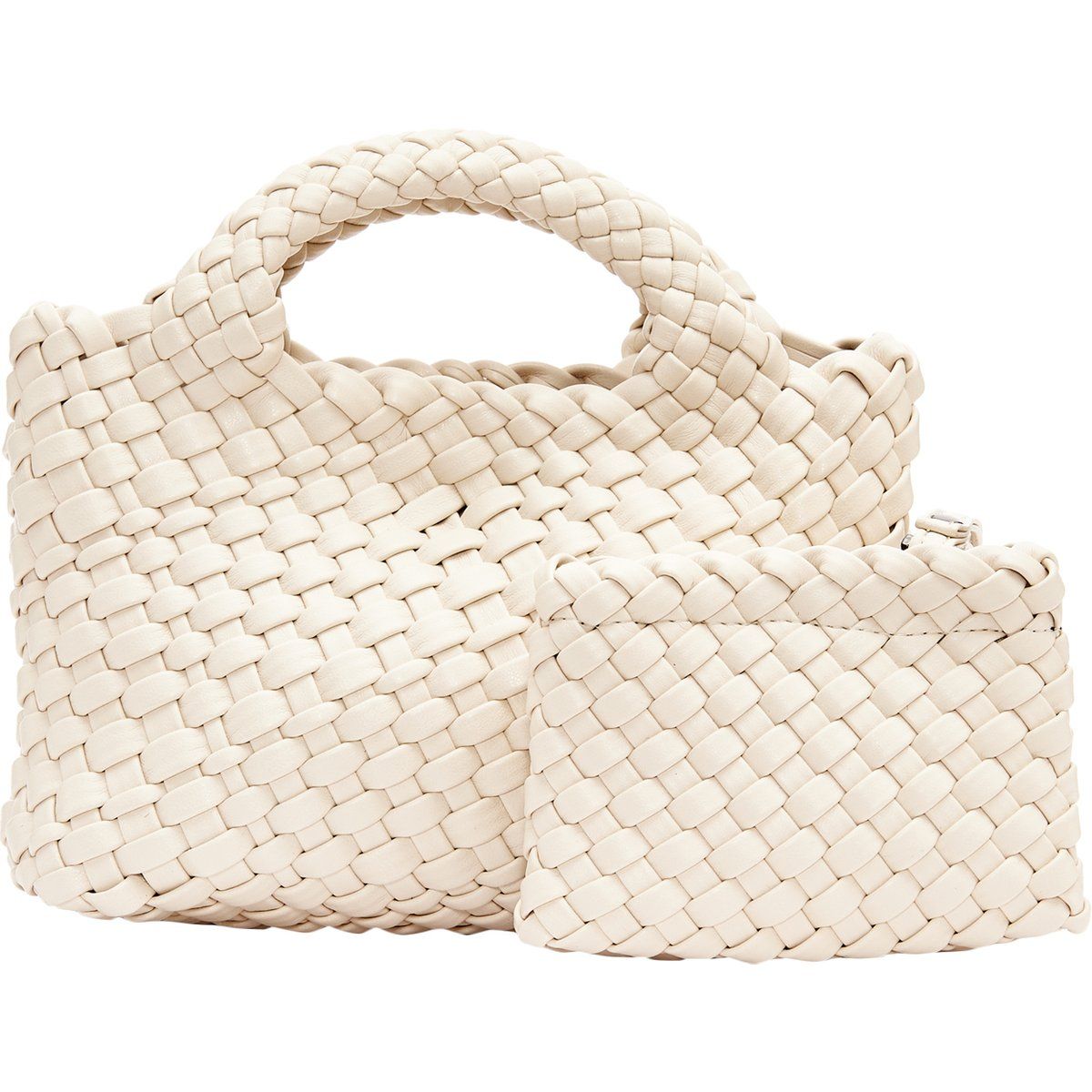 Geflochtene Tragetasche und Pouch Set