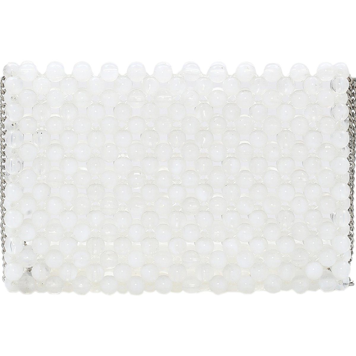 Perlenbesetzte rechteckige Handtasche mit Kette