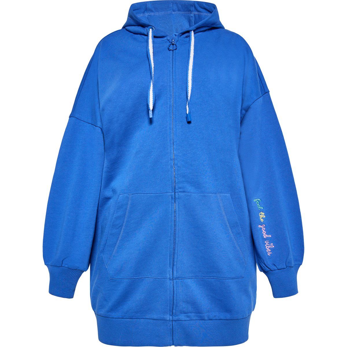 Übergroße Kapuzenjacke mit Stickerei