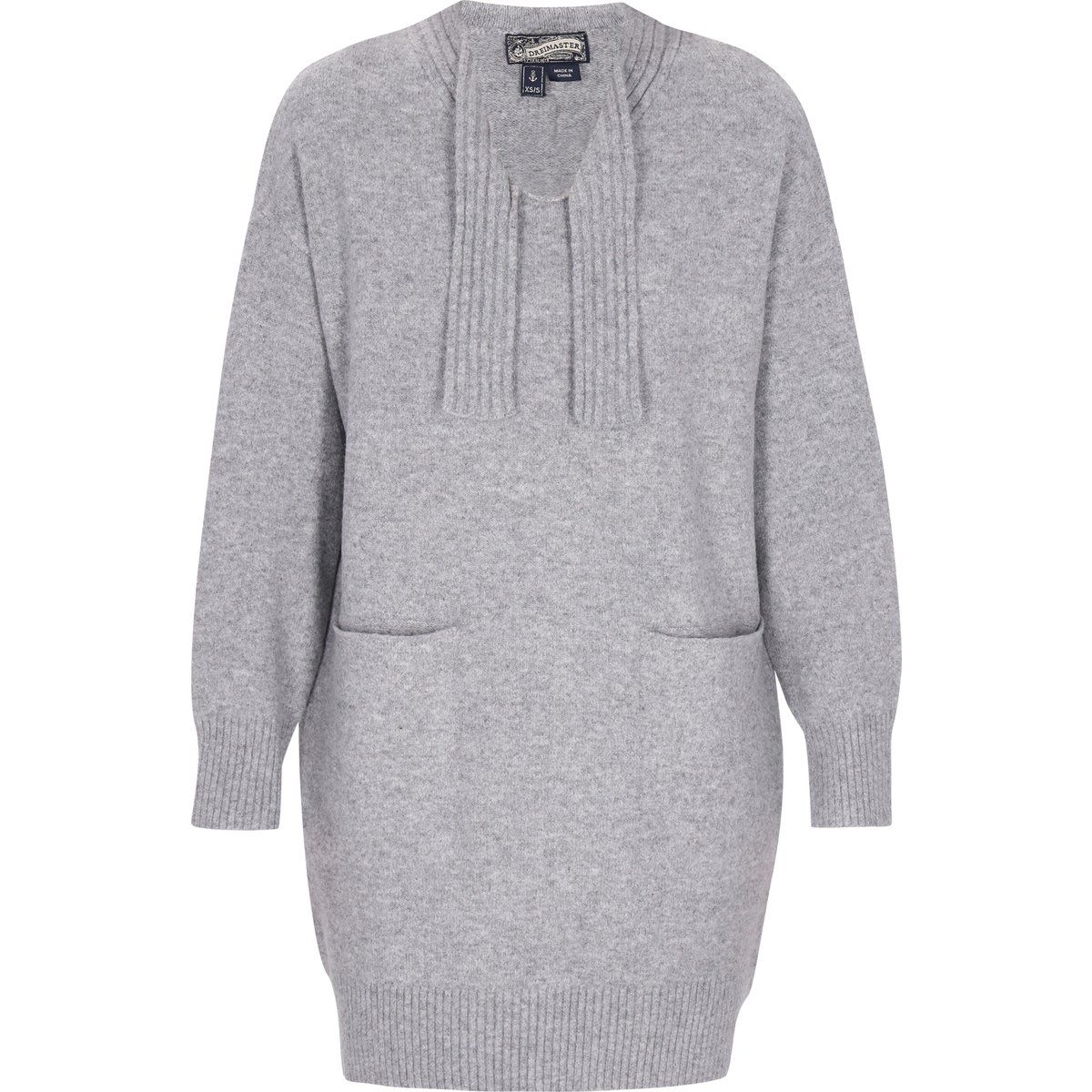 Lockeres Strick-Minikleid mit Schleife