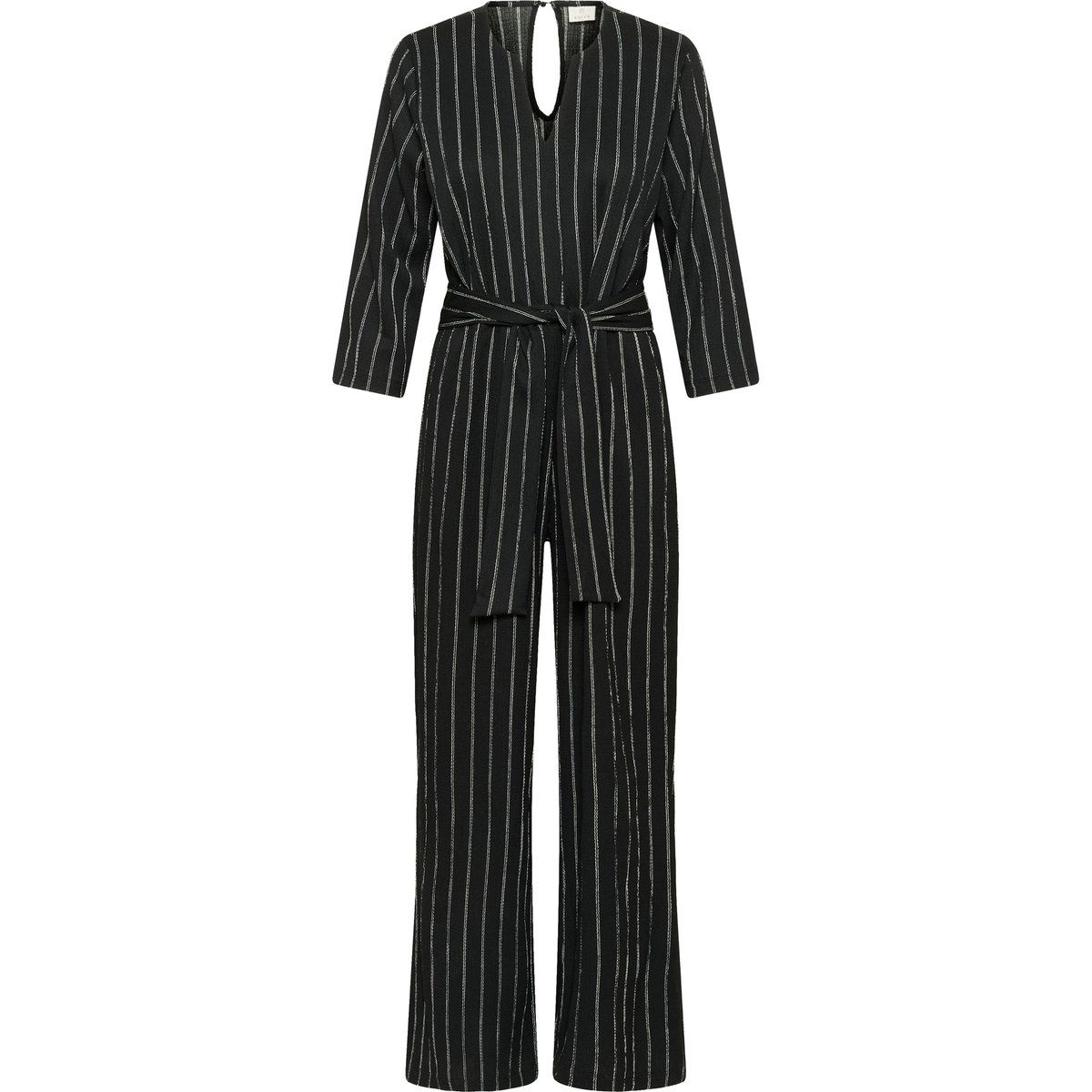 Gestreifter Jumpsuit mit Bindegürtel