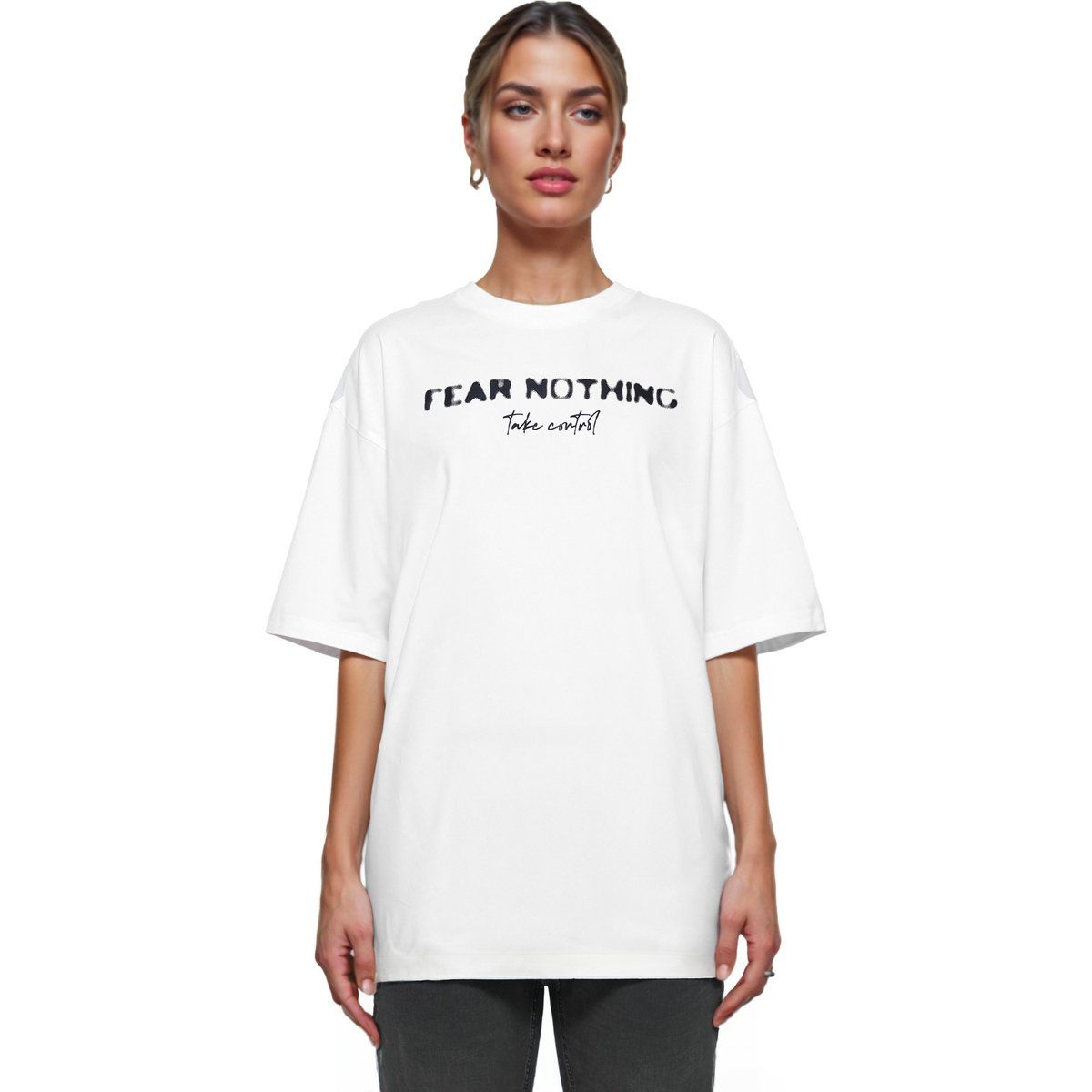Fear Nothing Oversized-T-Shirt mit Grafik