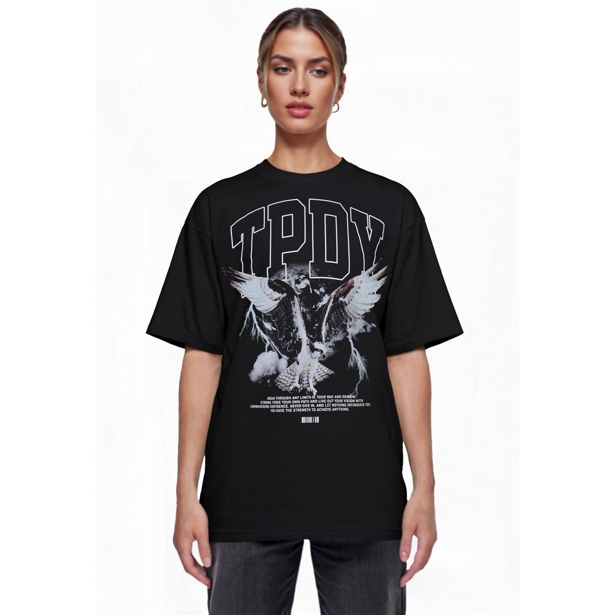 Oversize-T-Shirt mit Adler-Grafikprint