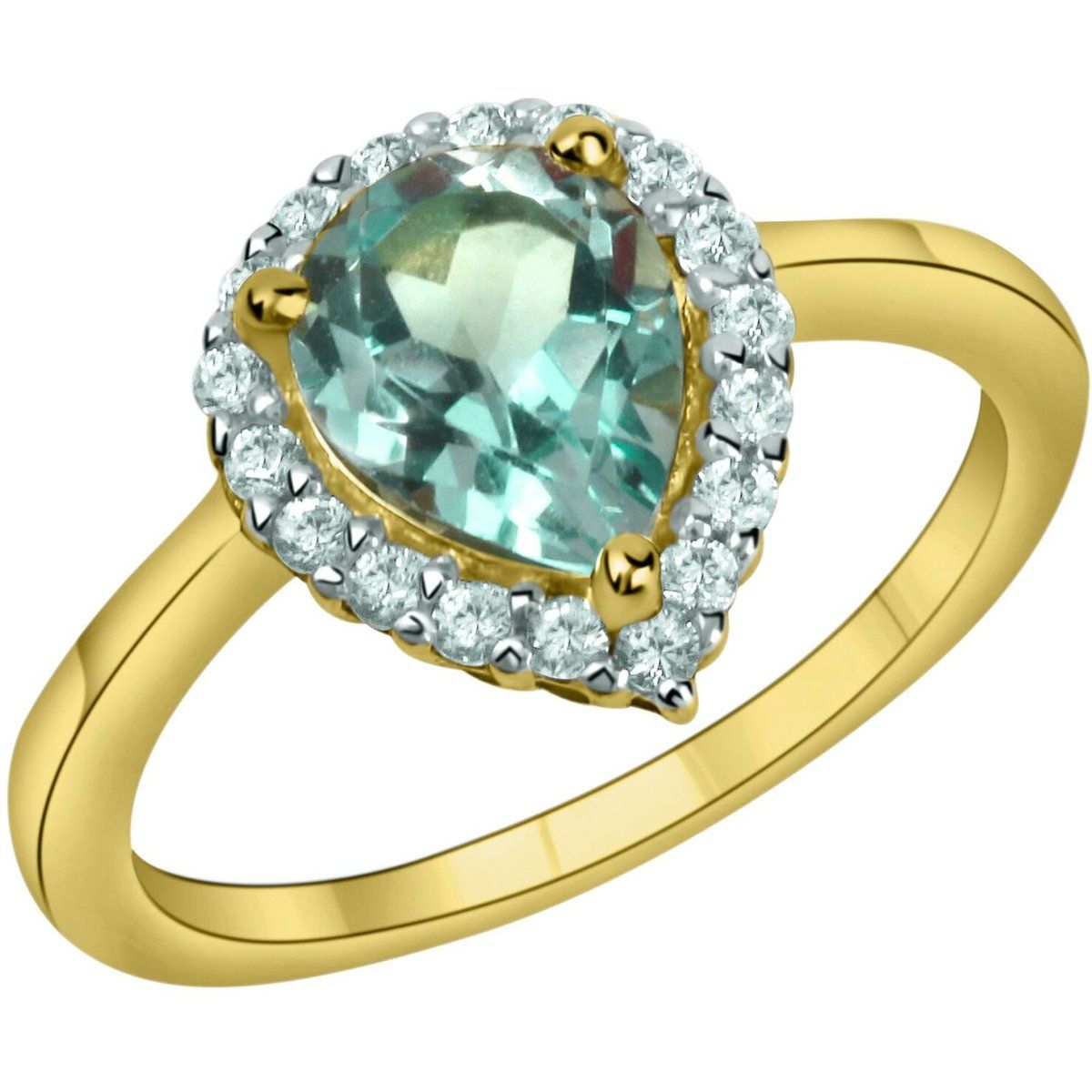 Eleganter Edelsteinring im Tropfenschliff