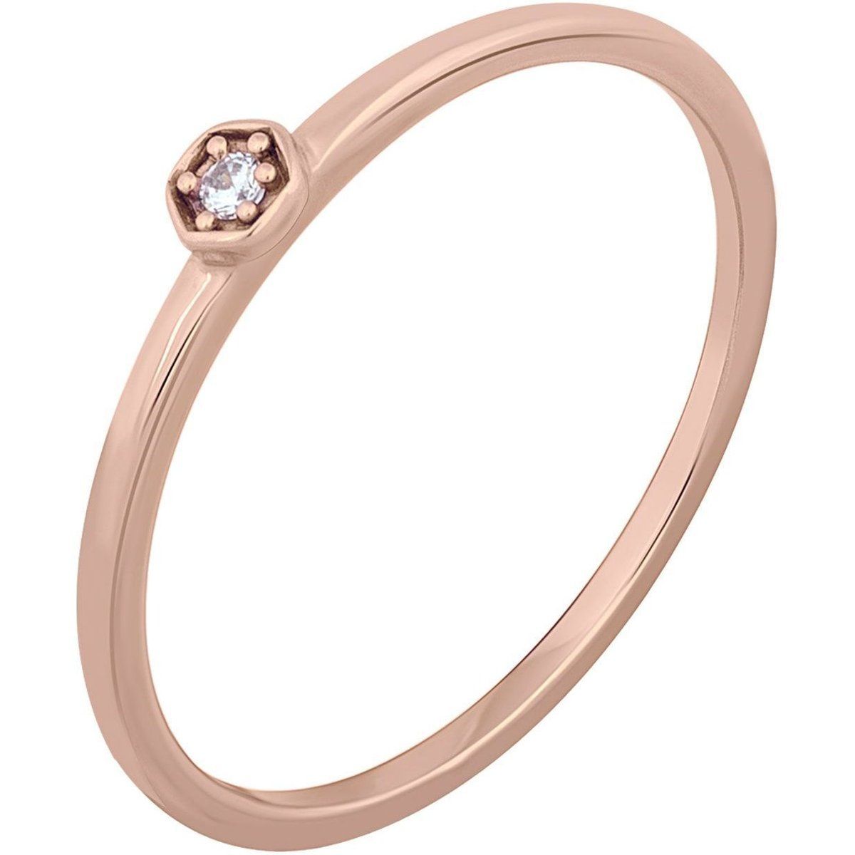 Hexagon Solitär Stacking Ring