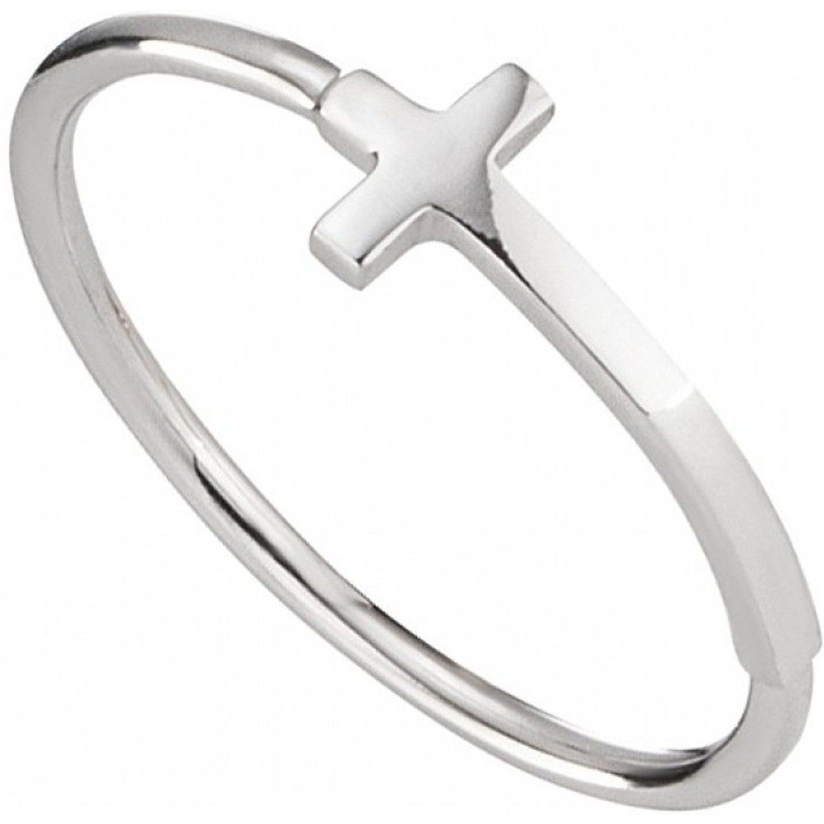 Minimalistischer Sterlingsilber-Ring mit Kreuz