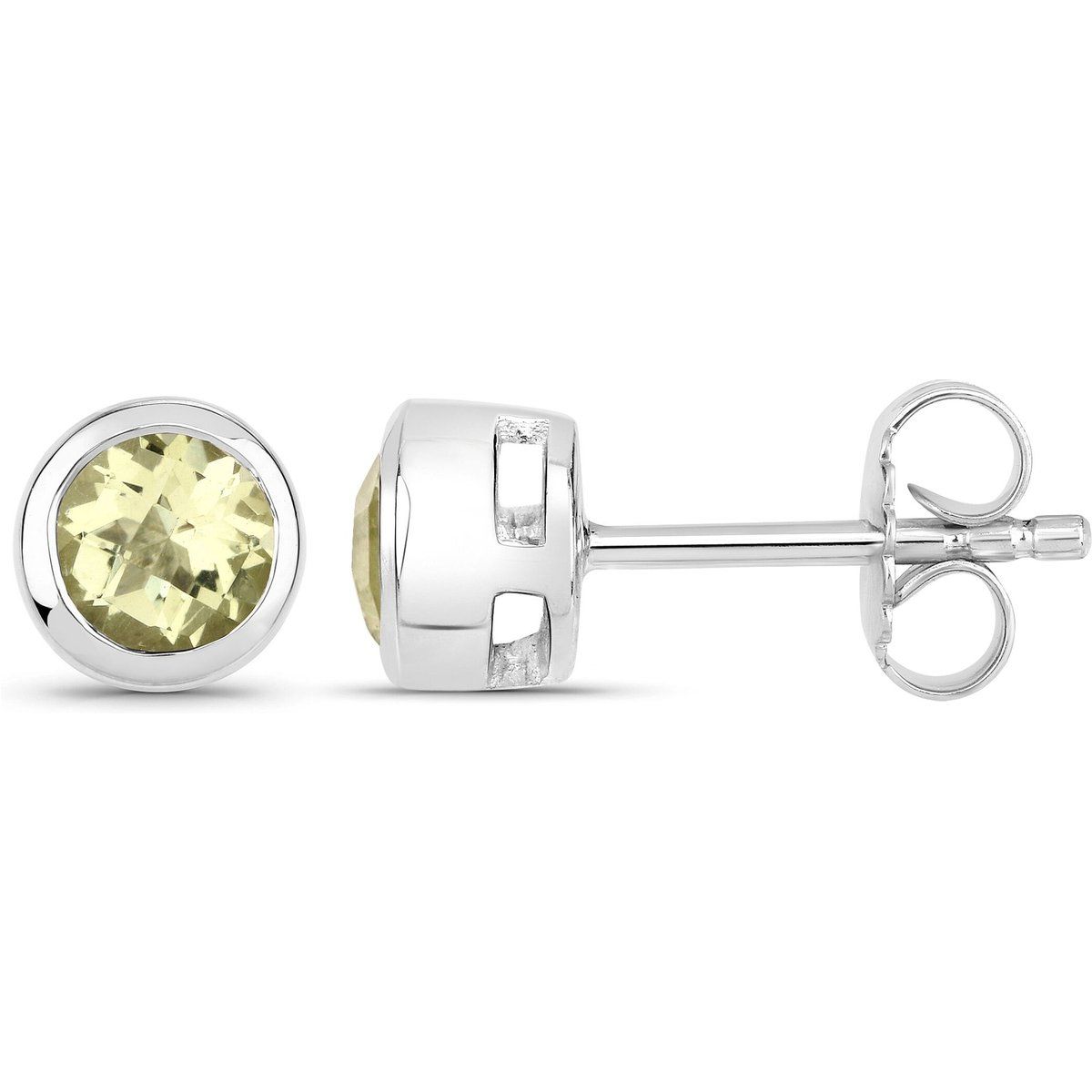 Ohrstecker mit rundem Lemonquarz