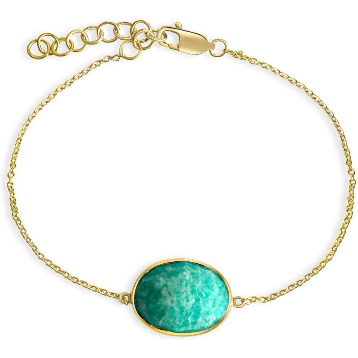 Elegantes vergoldetes Armband mit Amazonit