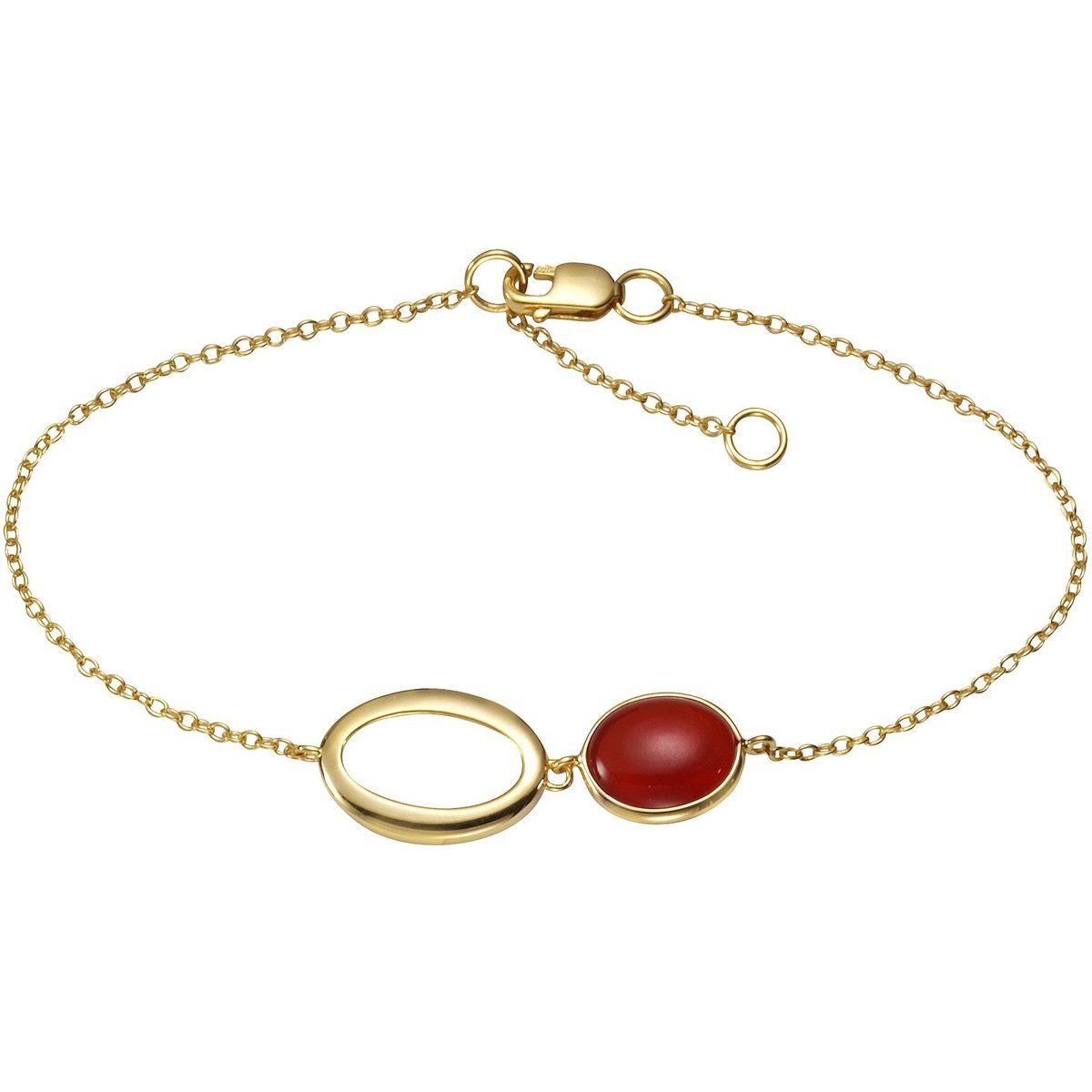Minimalistisches vergoldetes Armband mit Karneol