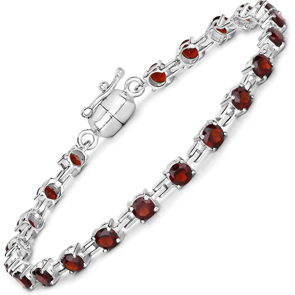 Armband mit runden Granaten aus Sterlingsilber