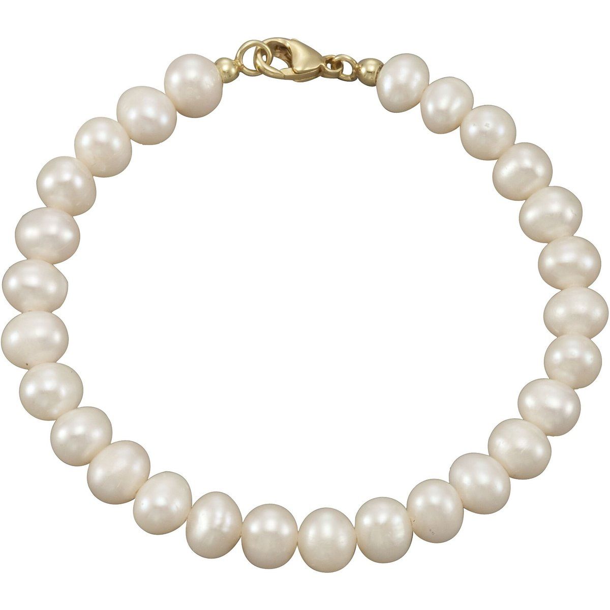 Elegantes Süßwasserperlen-Armband aus Gold