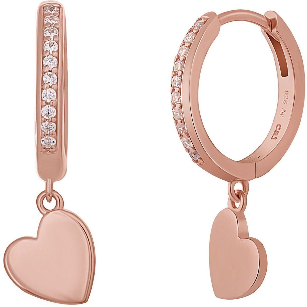 Funkelnde Herz-Charm-Creolen