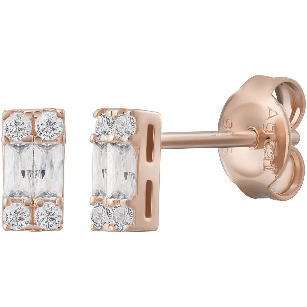 Geometrische Zirkonia Ohrstecker