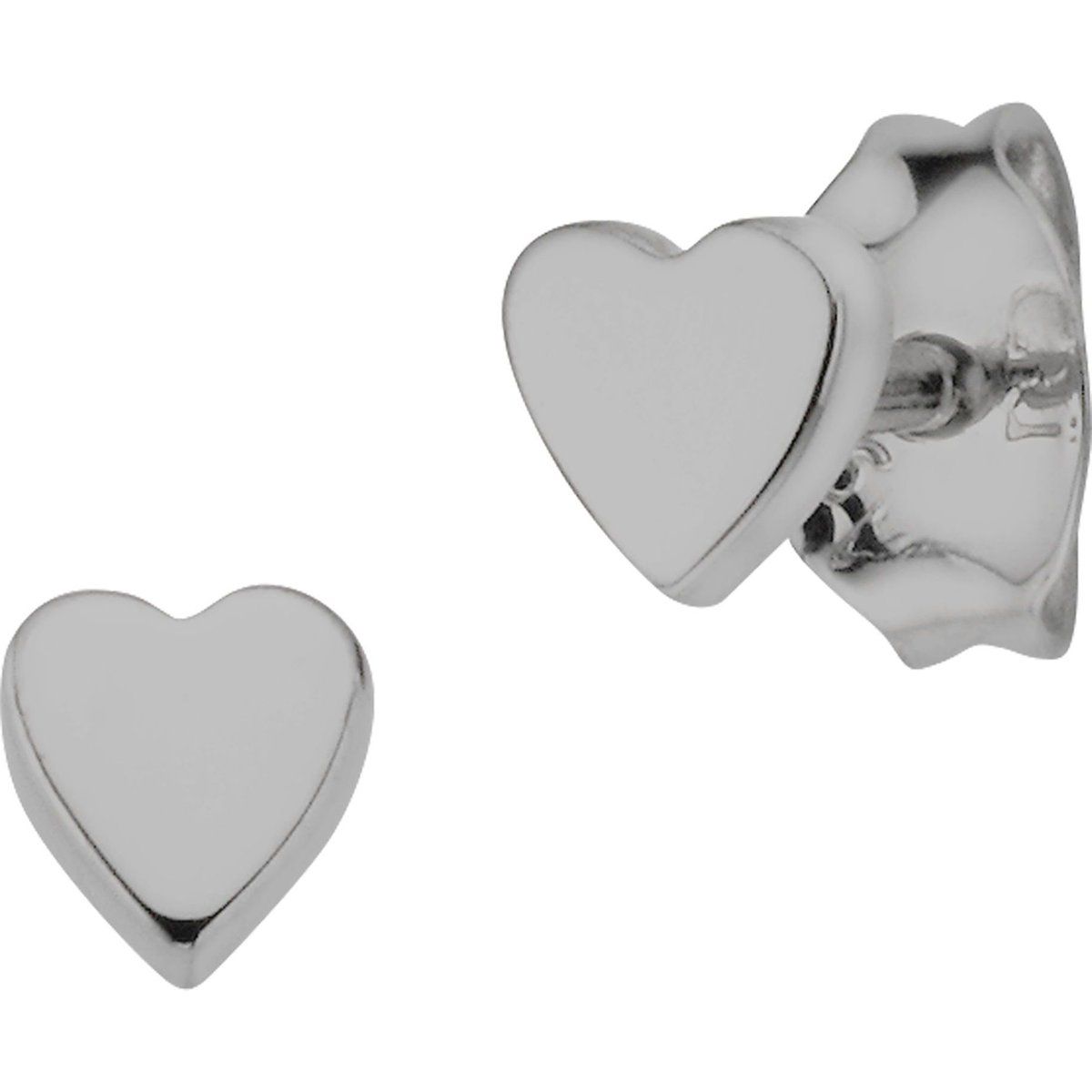 Minimalistische Herz-Ohrstecker aus Silber