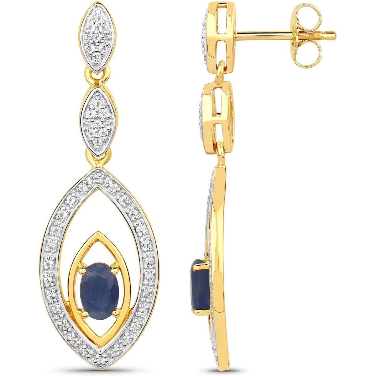 Elegante filigrane Marquise-Edelstein-Ohrhänger