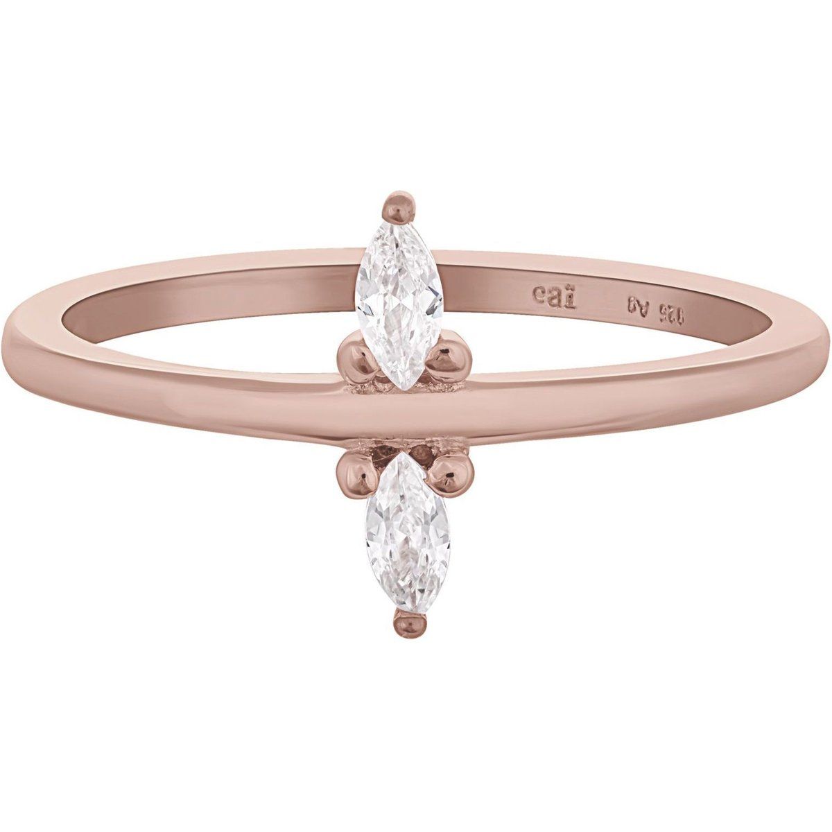 Eleganter Marquise-Zirkonia Ring Roségold