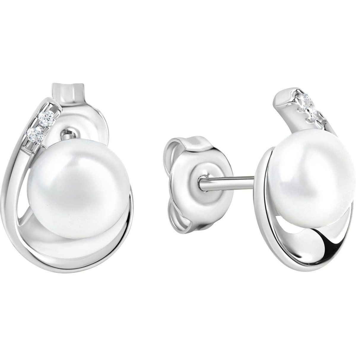 Elegante Perlen- und Zirkonia-Ohrstecker