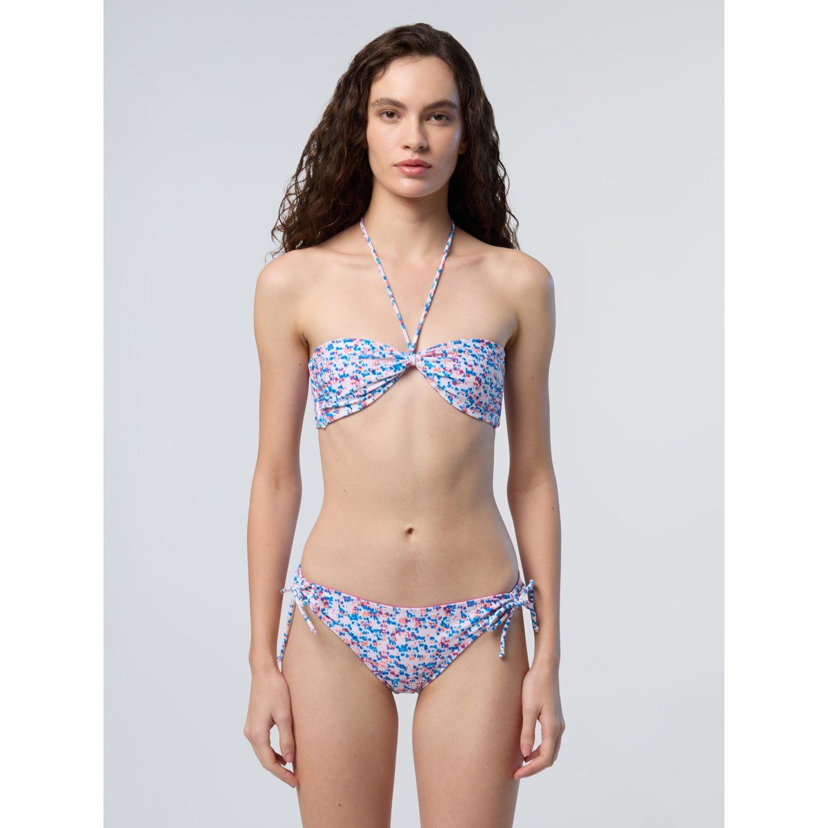 Wendbares Bandeau-Bikinioberteil mit Blumenmuster