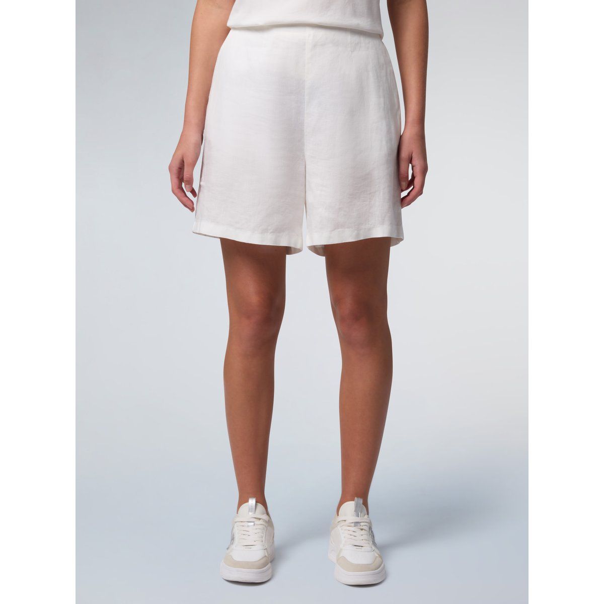 Leinen-Shorts mit hohem Bund