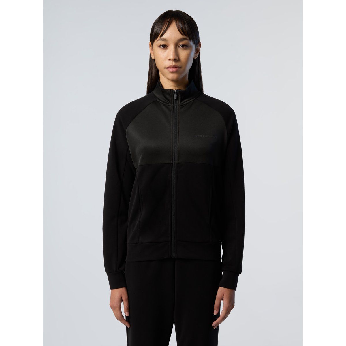 Strukturiertes Zip-Sweatshirt aus Modal-Mix