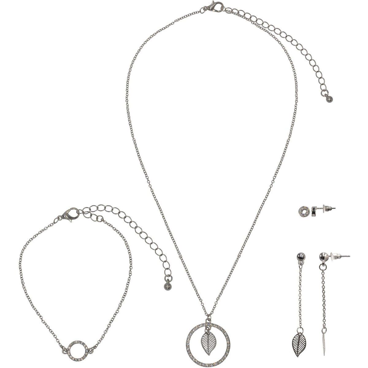 Filigranes Blatt- und Kreis-Schmuckset