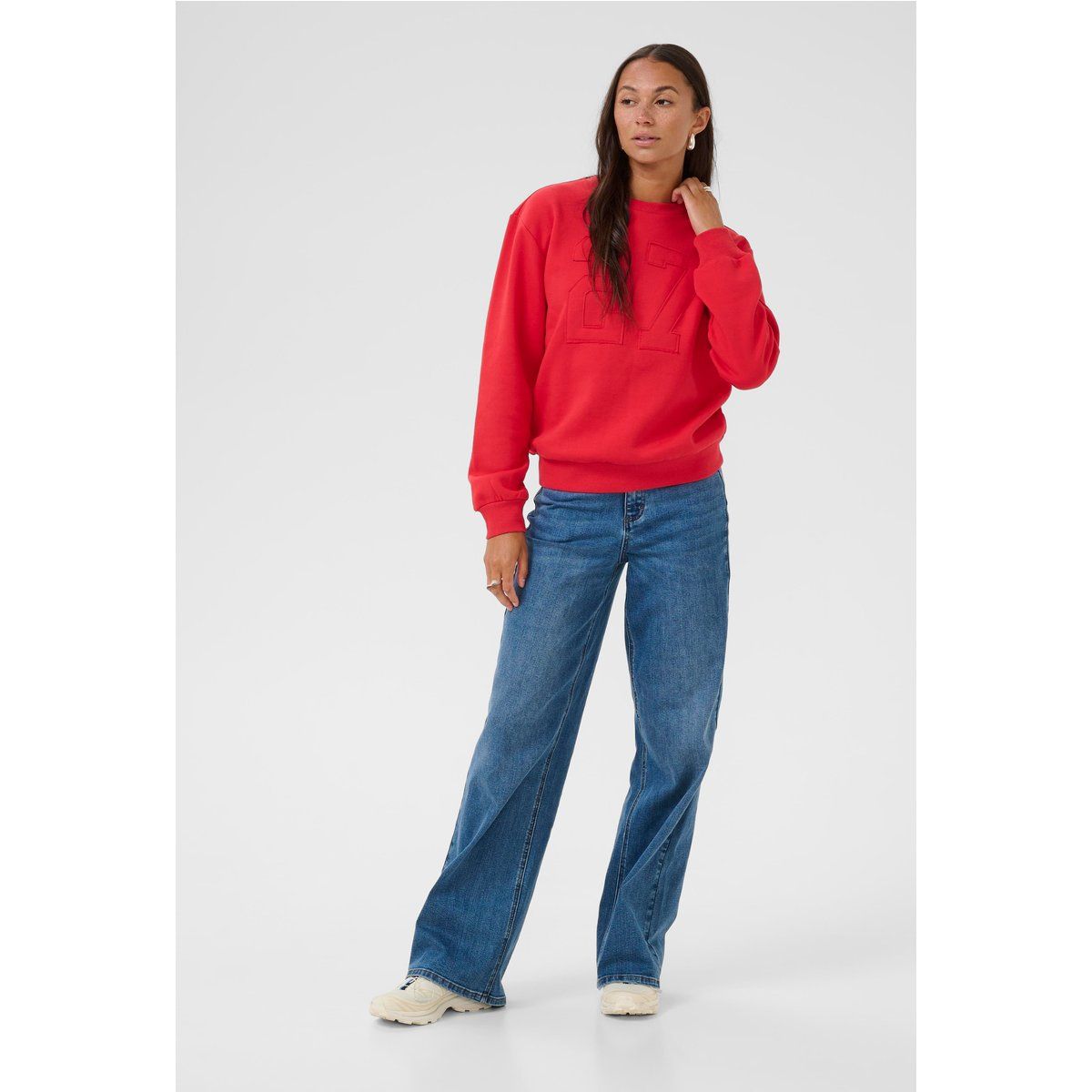 Besticktes Sweatshirt mit lockerer Passform