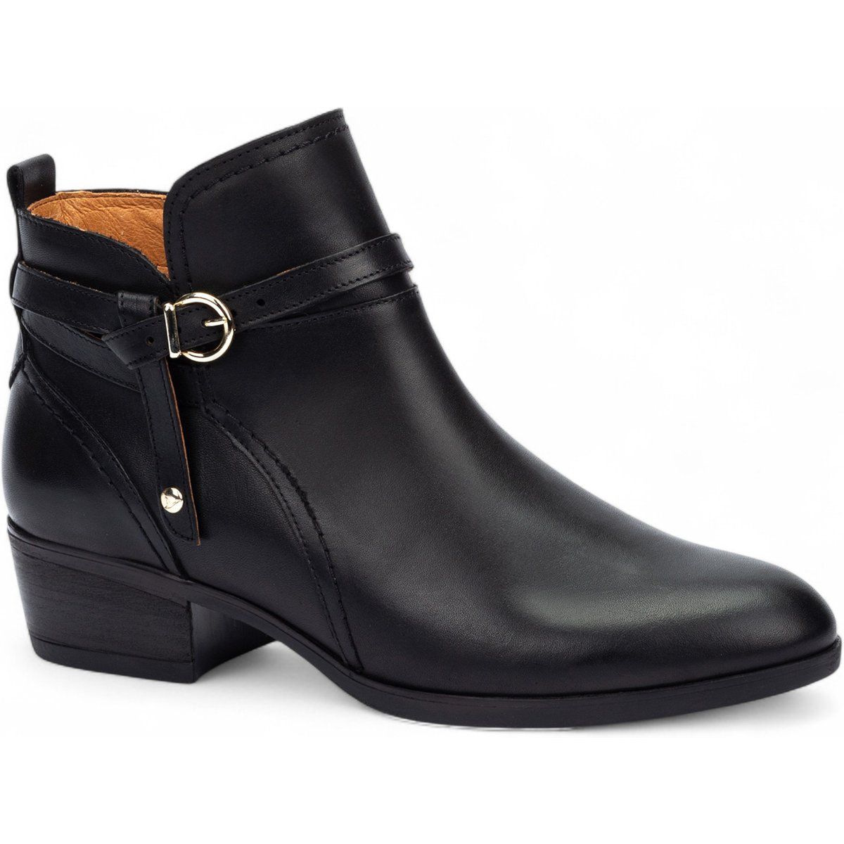 Lederstiefeletten mit Schnallendetail