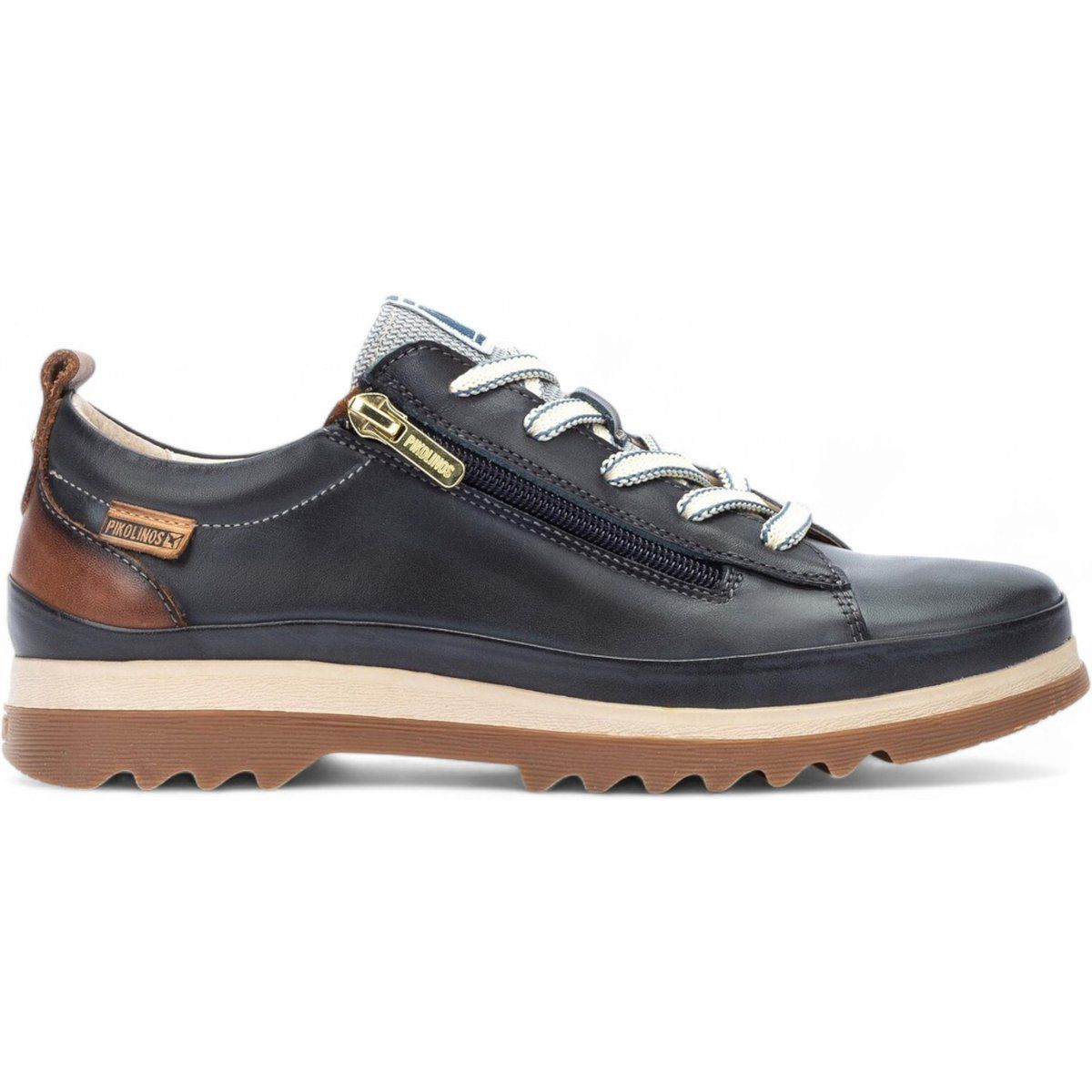 Leder-Sneaker mit seitlichem Reißverschluss