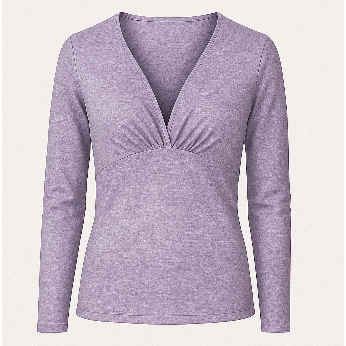Langarmtop mit geraffter Empire-Taille