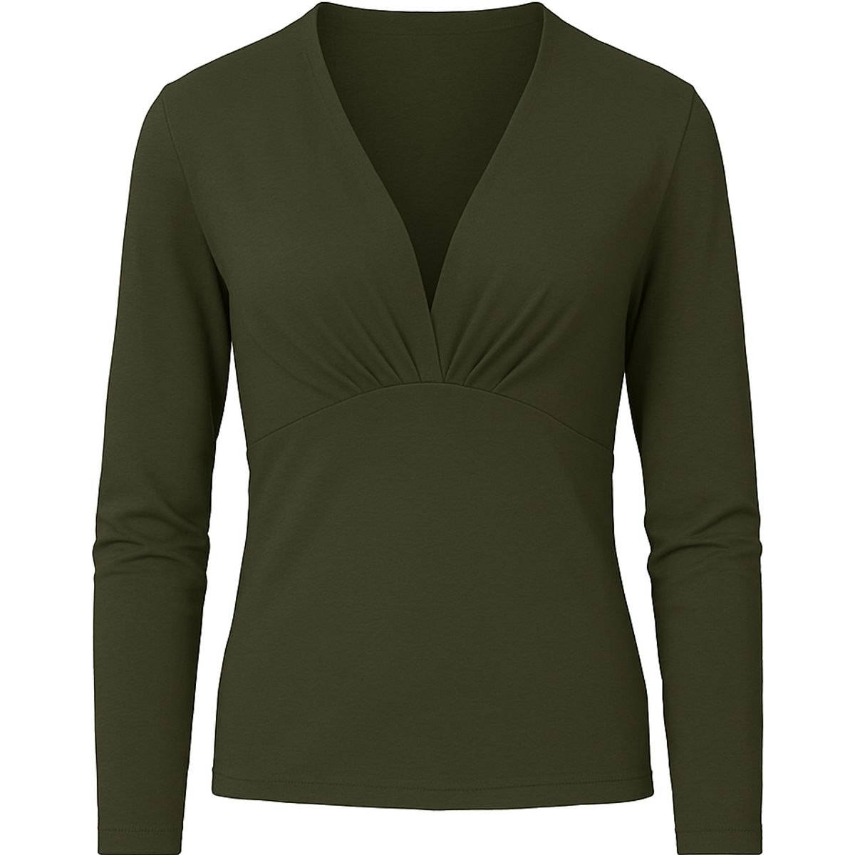 Langarm-Jersey-Top mit Raffungen