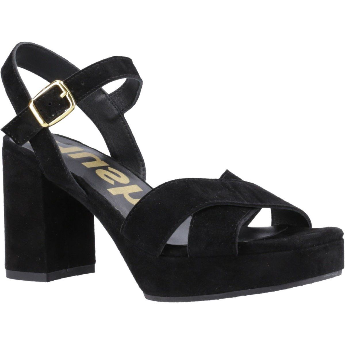 Plateau-Sandalen aus Wildleder mit Blockabsatz