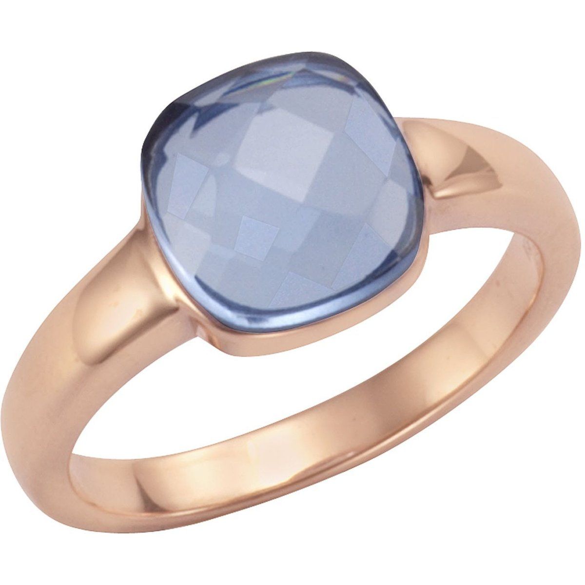 Roségold-vergoldeter Ring mit Quarz
