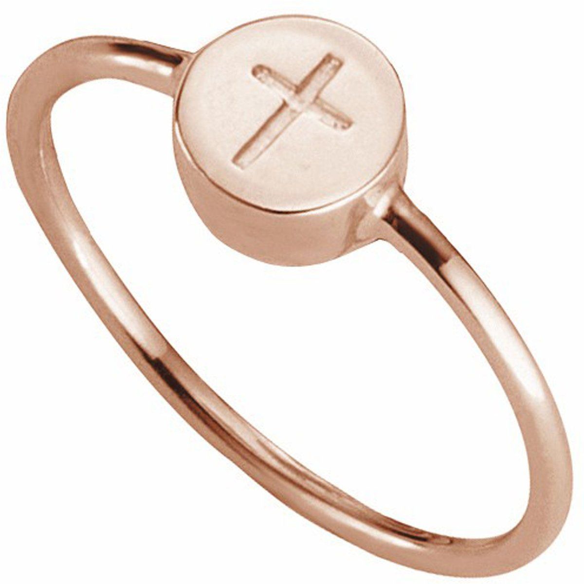 Minimalistischer Siegelring mit Kreuz