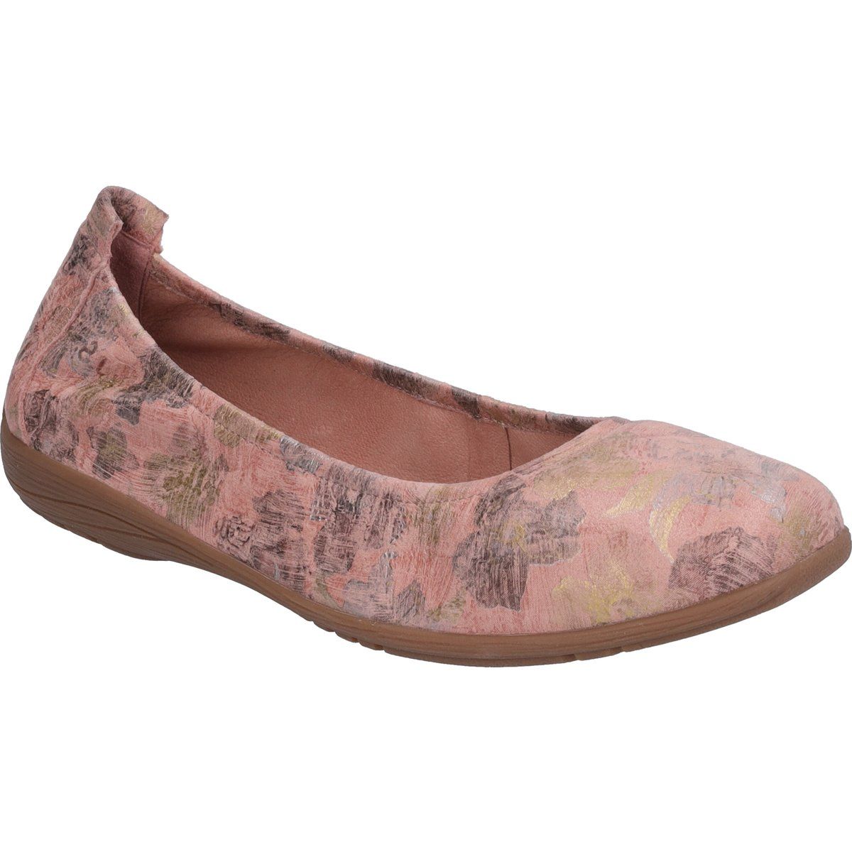 Leder-Ballerinas mit Blumenmuster