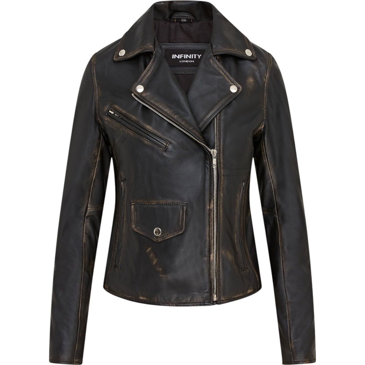 Klassische Vintage-Bikerjacke aus Leder