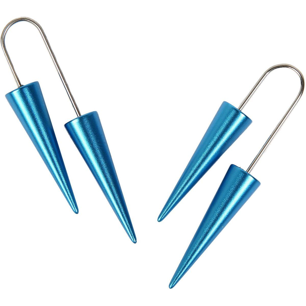 Minimalistische Spike-Ohrhänger aus eloxiertem Aluminium