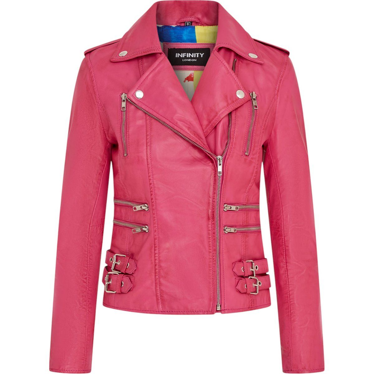 Asymmetrische Leder-Bikerjacke